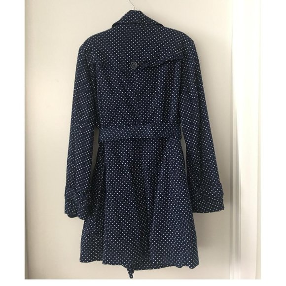 London Fog Polka Dot Double Breasted Trench Coat - Picture 2 of 4